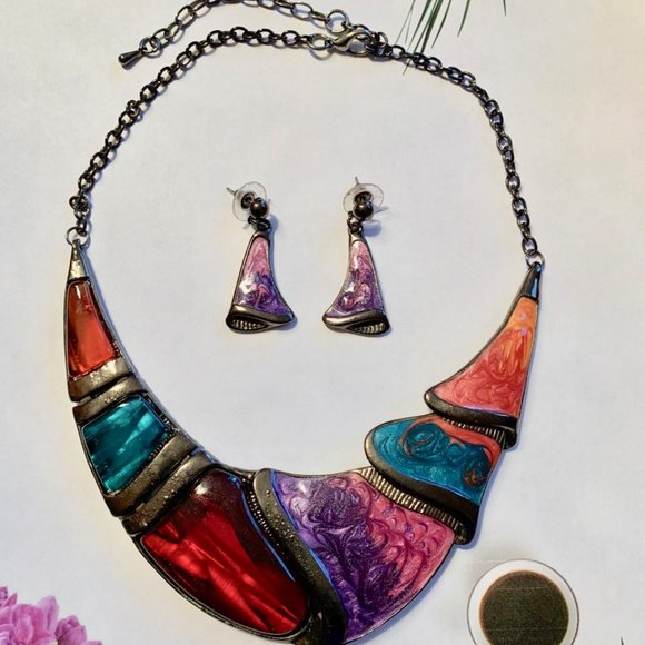 Rhinestone Necklace and Earring Set - Picture 1 of 1